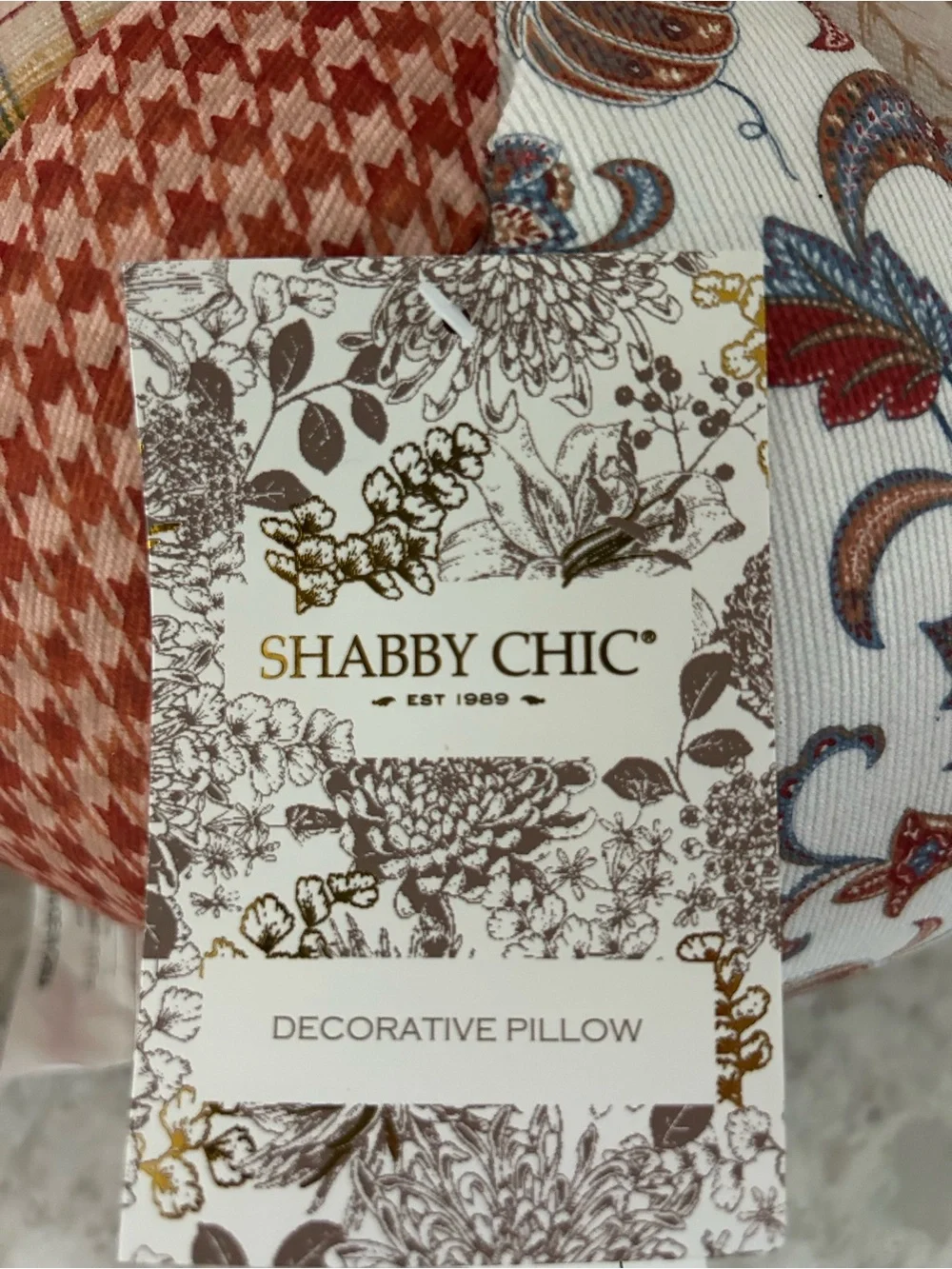“New” Shabby Chic Patchwork Fabric Pumpkin - Rust, Cream & Browns